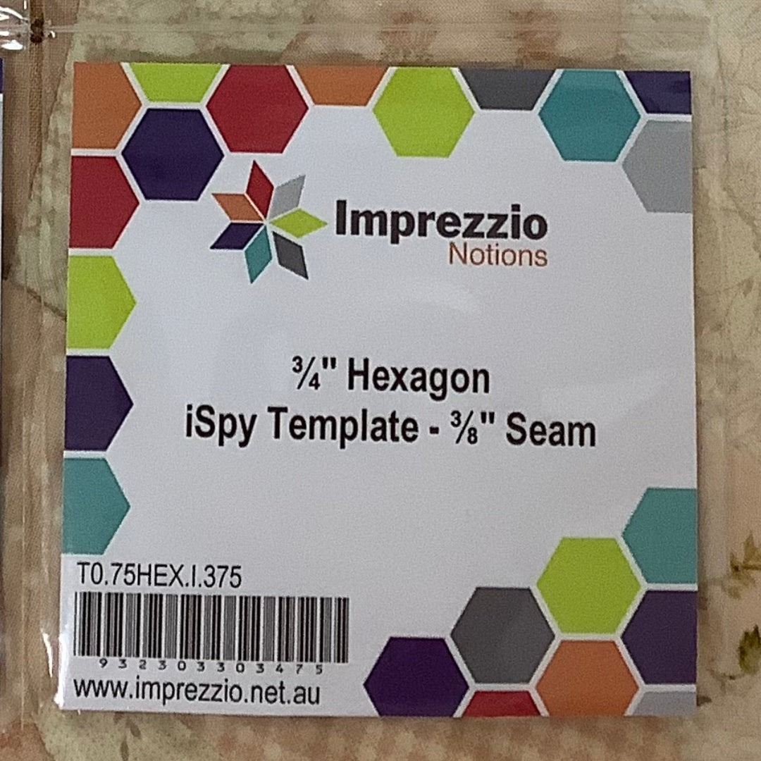 iSpy Template 3/4" Hexagon 3/8" Seam