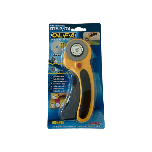 Olfa Ergonomic Rotary Cutter with safety squeeze handle - 45mm