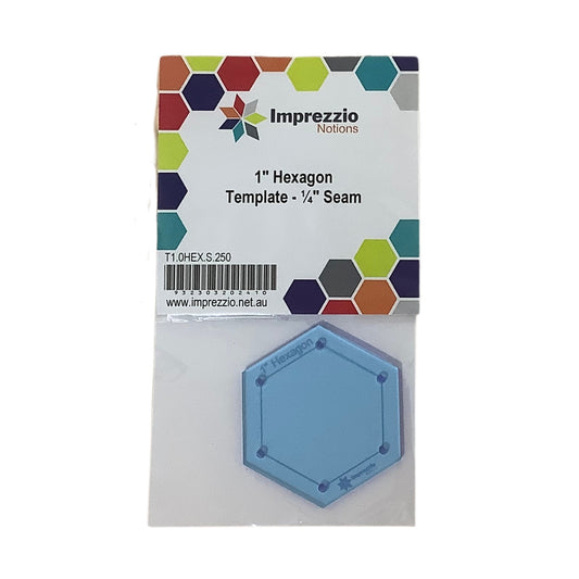 Template 1" Hexagon 1/4" Seam