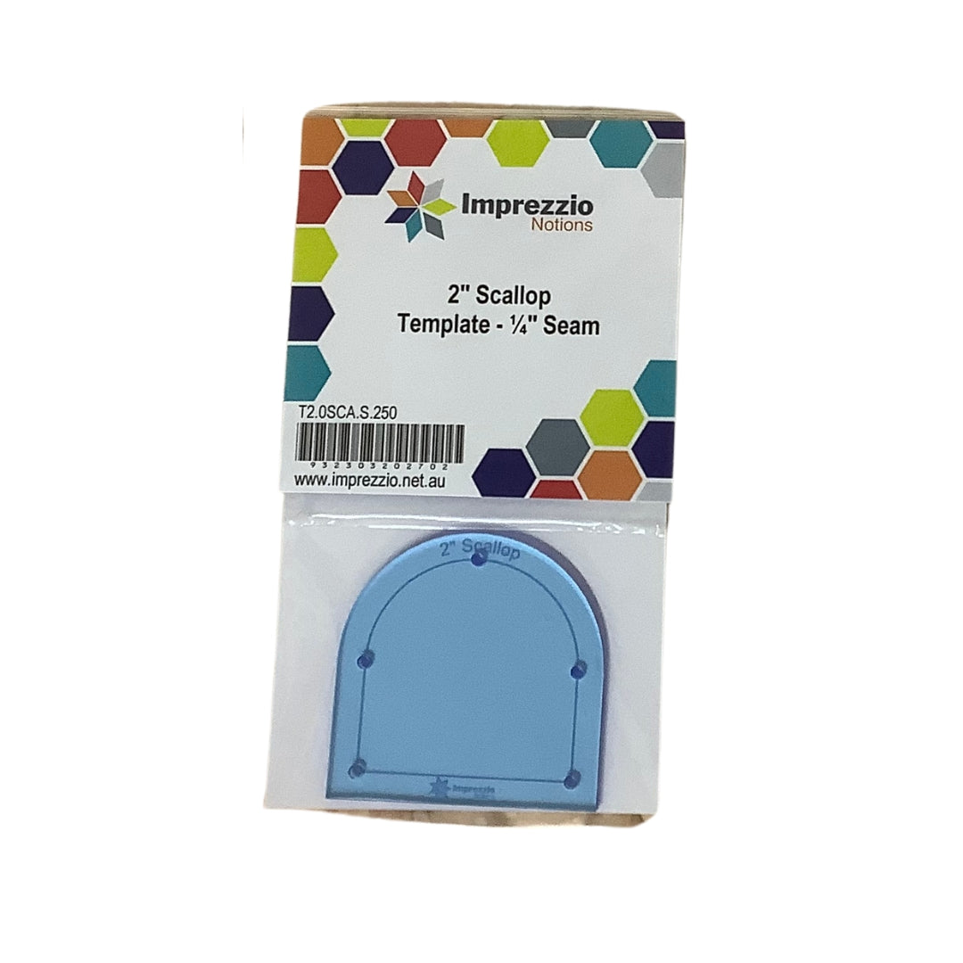 Template 2" Scallop 1/4" Seam