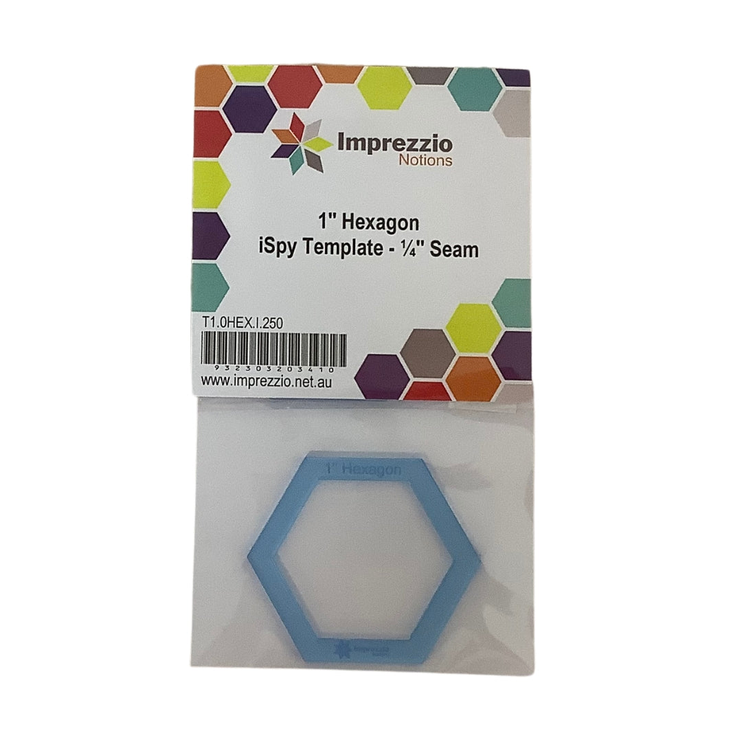 iSpy Template 1" Hexagon 1/4" Seam