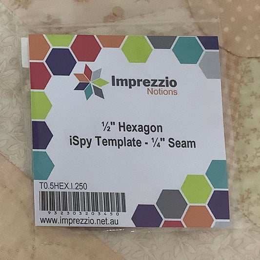 iSpy Template 1/2" Hexagon 1/4" Seam